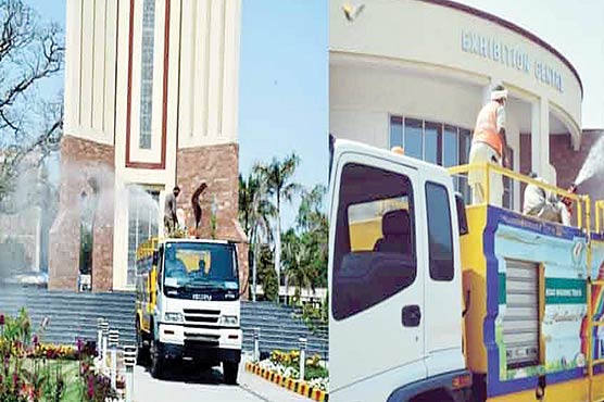 زرعی-یونیورسٹی-کی-تمام-سڑکوں-پر-کلوری-نیشن-سپرے-کا-آغاز