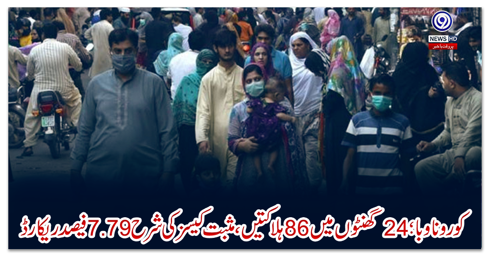 کورونا-وبا؛-24-گھنٹوں-میں86-ہلاکتیں،-مثبت-کیسز-کی-شرح-7.79-فیصدریکارڈ