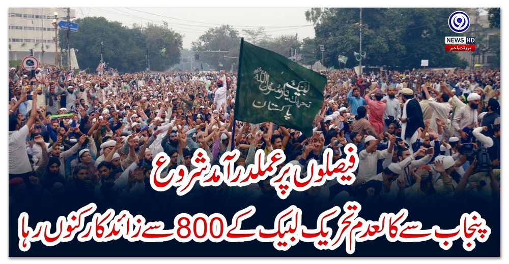 فیصلوں-پرعملدرآمد-شروع-،-پنجاب-سے-کالعدم-تحریک-لبیک-کے-800-سے-زائد-کارکنوں-رہا