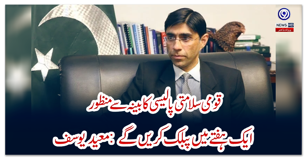 قومی-سلامتی-پالیسی-کابینہ-سے-منظور،-ایک-ہفتے-میں-پبلک-کریں-گے:-معید-یوسف