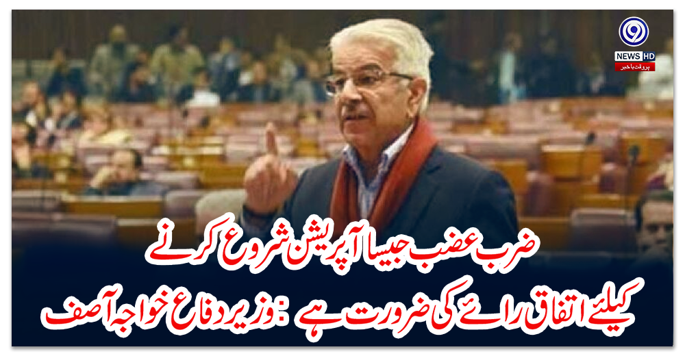 ضرب-عضب-جیسا-آپریشن-شروع-کرنےکیلئے-اتفاق-رائےکی-ضرورت-ہے:-وزیر-دفاع-خواجہ-آصف