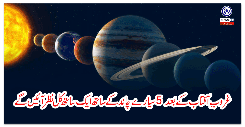 غروبِ-آفتاب-کے-بعد-سیارے-چاند-کے-ساتھ-ایک-ساتھ-کل-نظر-آئیں-گے