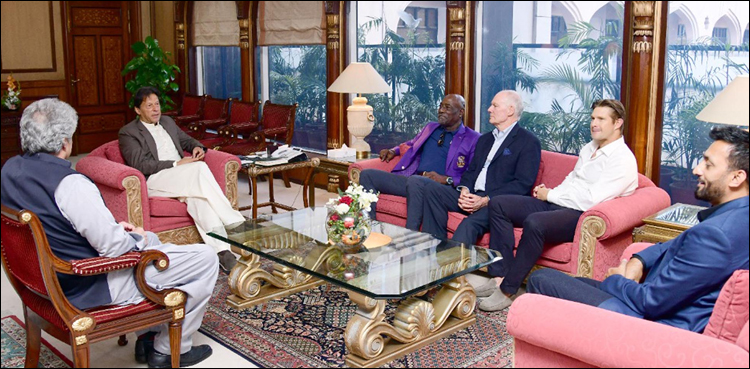 لیجنڈ-کرکٹرز-اور-امریکی-سیکریٹری-کامرس-کی-وزیراعظم-سے-ملاقات