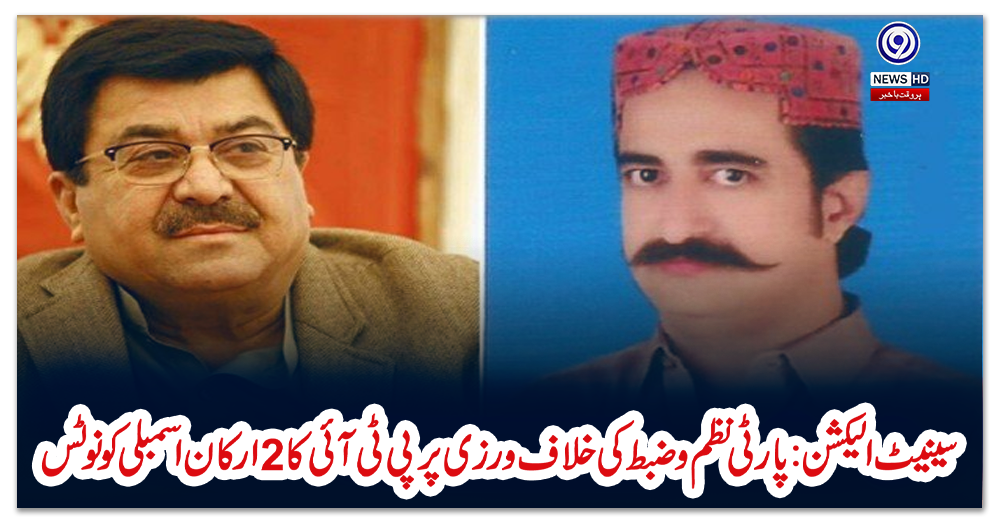 سینیٹ-الیکشن:-پارٹی-نظم-و-ضبط-کی-خلاف-ورزی-پر-پی-ٹی-آئی-کا-2-ارکان-اسمبلی-کو-نوٹس
