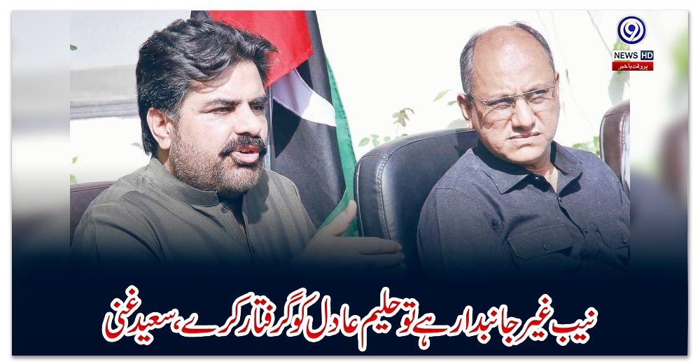 نیب-غیر-جانبدار-ہے-تو-حلیم-عادل-کو-گرفتار-کرے،-سعید-غنی