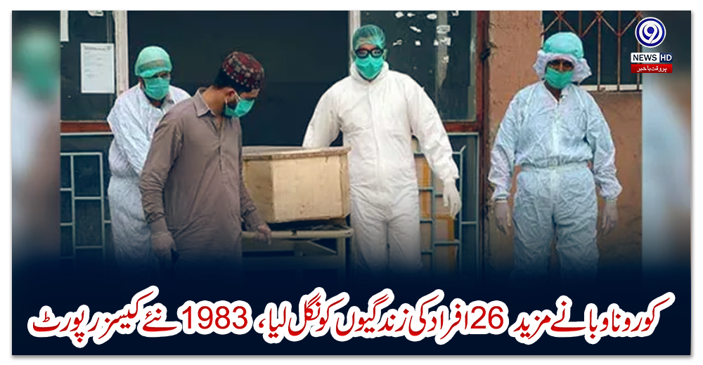 کورونا-وبا-نے-مزید-26-افراد-کی-زندگیوں-کو-نگل-لیا،-1983-نئے-کیسز-رپورٹ