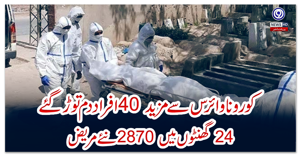 کورونا-وائرس-سے-مزید-40-افراد-دم-توڑ-گئے،-24-گھنٹوں-میں-2870-نئے-مریض