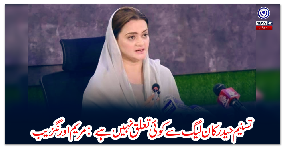 تسنیم-حیدر-کا-ن-لیگ-سے-کوئی-تعلق-نہیں-ہے:-مریم-اورنگزیب